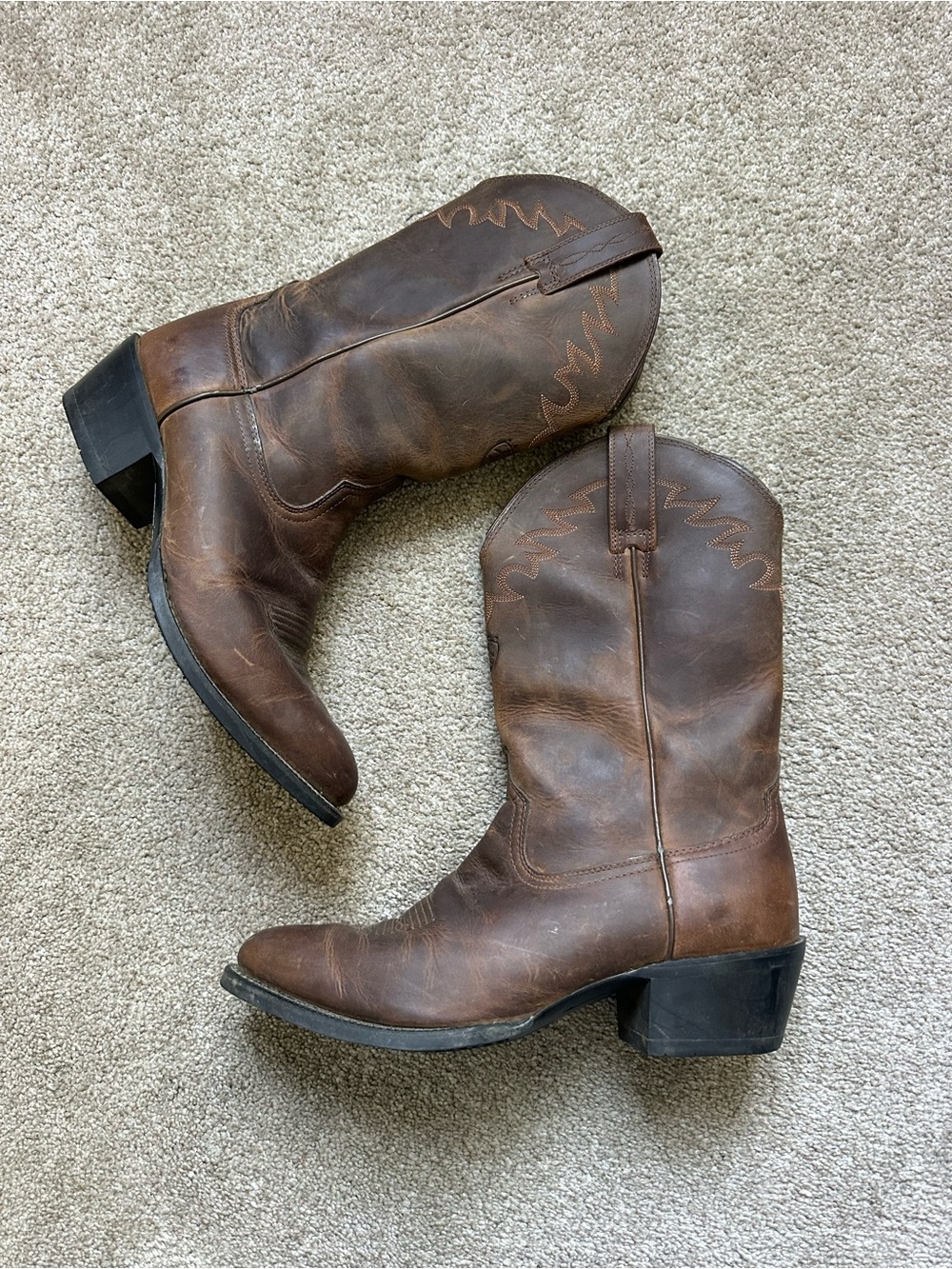 Ariat Men Sedona Leather Western Cowboy  Distressed Brown Boots Sz 10D